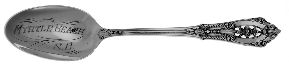 Rose Point (Sterling, 1934, No Monograms) Souvenir Spoon (Teaspoon) by Wallace Silver-1