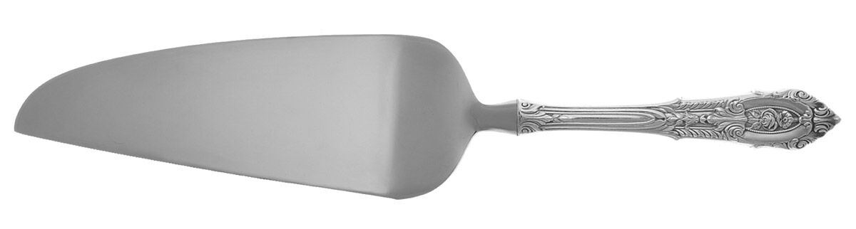 Rose Point (Sterling, 1934, No Monograms) Pie and Cake Server with Stainless Blade HC by Wallace Silver-1