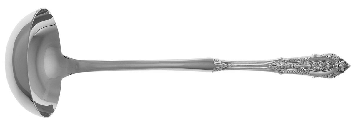 Rose Point (Sterling, 1934, No Monograms) Soup Ladle with Stainless Bowl HC by Wallace Silver-1