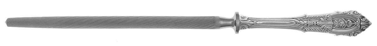 Rose Point (Sterling, 1934, No Monograms) Sharpener Knife with Steel Rod HC by Wallace Silver-1