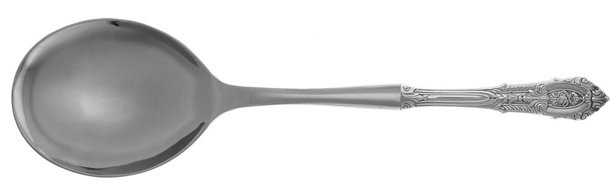 Rose Point (Sterling, 1934, No Monograms) Casserole Spoon with Smooth Stainless Bowl HC by Wallace Silver-1