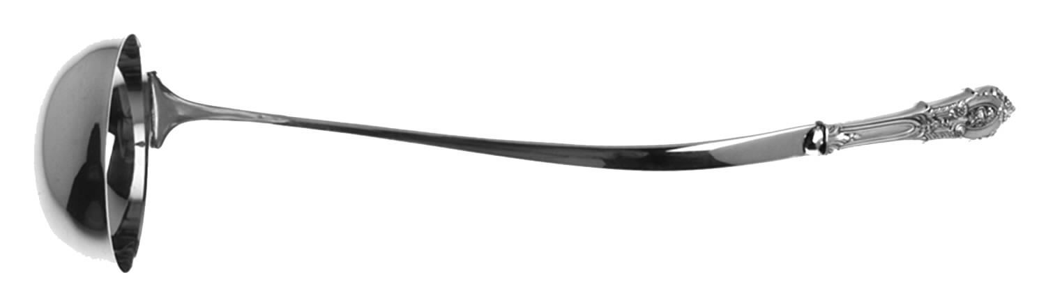 Rose Point (Sterling, 1934, No Monograms) Hollow Handle Soup Ladle with Solid Bowl by Wallace Silver-1