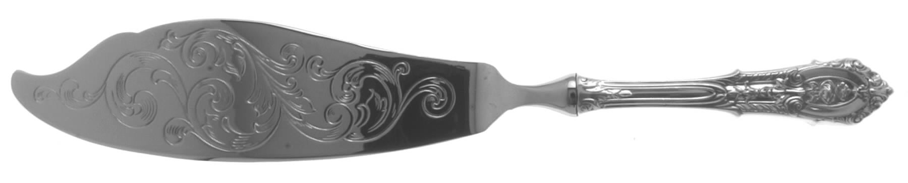 Rose Point (Sterling, 1934, No Monograms) Engraved Fish Serving Knife-Stainless Blade by Wallace Silver-1
