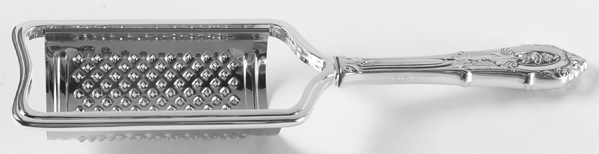 Rose Point (Sterling, 1934, No Monograms) Cheese Grater with Hollow Handle, Stainless Grater by Wallace Silver-1