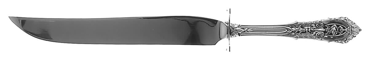 Rose Point (Sterling, 1934, No Monograms) Small Steak Carving Knife with Stainless Blade by Wallace Silver-1