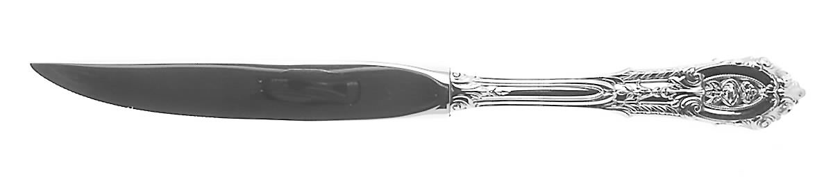 Rose Point (Sterling, 1934, No Monograms) Individual Steak Knife Hollow Handle Serrate Blade by Wallace Silver-1