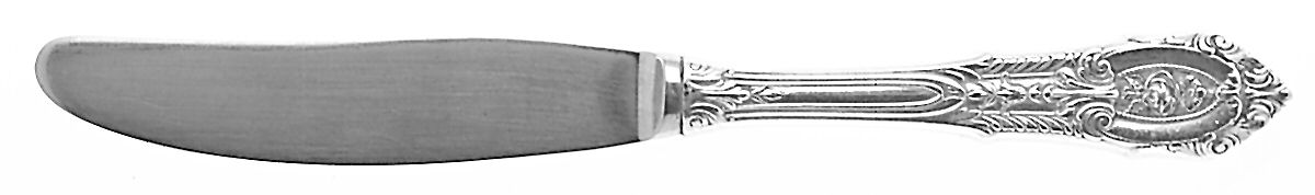 Rose Point (Sterling, 1934, No Monograms) Modern Hollow Butter Spreader (Stainless) by Wallace Silver-1