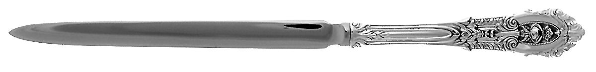Rose Point (Sterling, 1934, No Monograms) Large Letter Opener with Stainless Blade by Wallace Silver-1