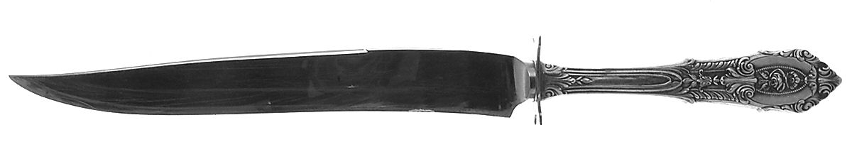 Rose Point (Sterling, 1934, No Monograms) Small Steak Carving Knife with Stainless Blade by Wallace Silver-1