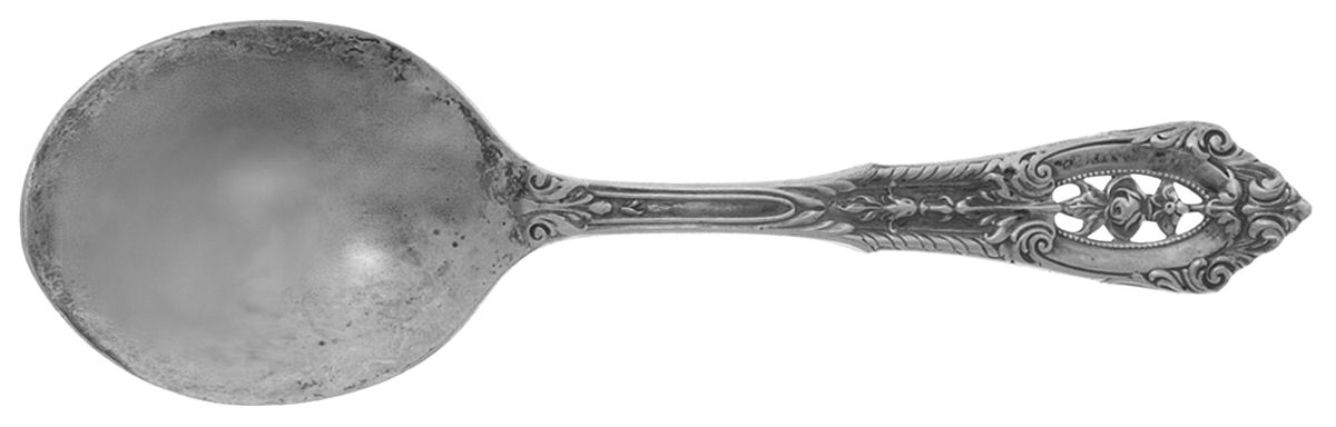 Rose Point (Sterling, 1934, No Monograms) Straight Handle Baby Spoon by Wallace Silver-1