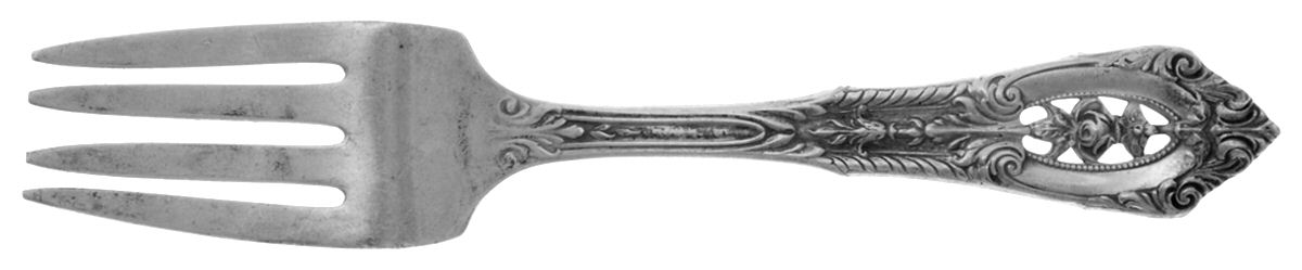Rose Point (Sterling, 1934, No Monograms) Baby Fork by Wallace Silver-1