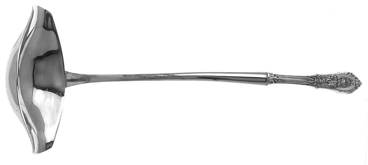 Rose Point (Sterling, 1934, No Monograms) Punch Ladle with Stainless Bowl by Wallace Silver-1