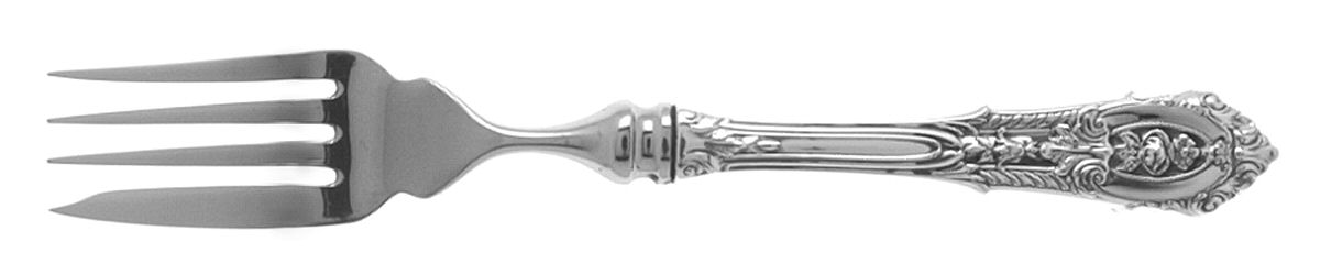 Rose Point (Sterling, 1934, No Monograms) Individual Hollow Fish Fork, Stainless Tines by Wallace Silver-1