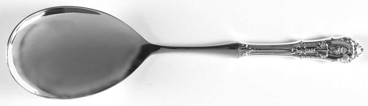 Rose Point (Sterling, 1934, No Monograms) Salad Servng Spoon with Stainless Bowl by Wallace Silver-1