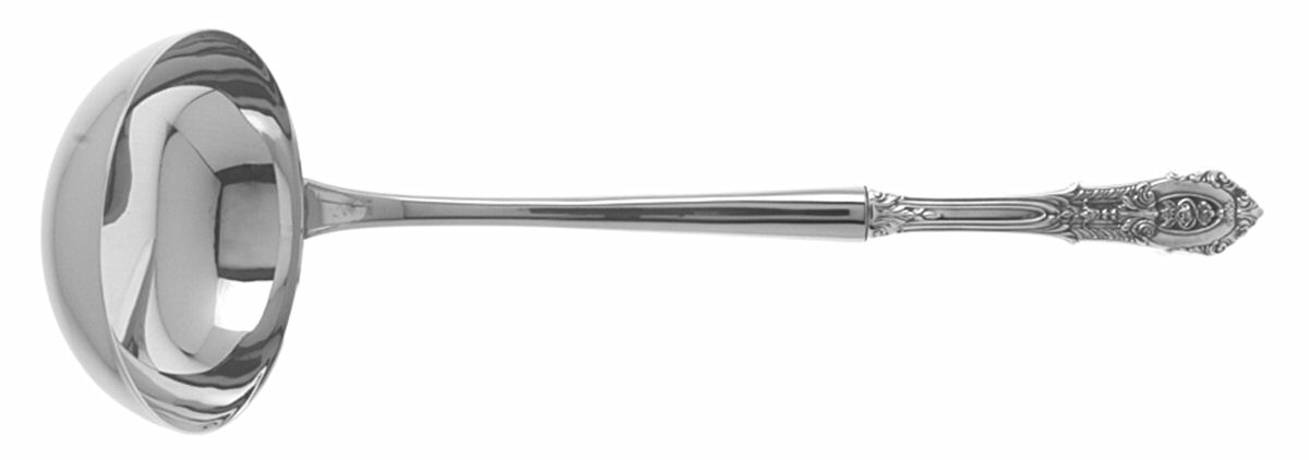 Rose Point (Sterling, 1934, No Monograms) Soup Ladle with Stainless Bowl by Wallace Silver-1