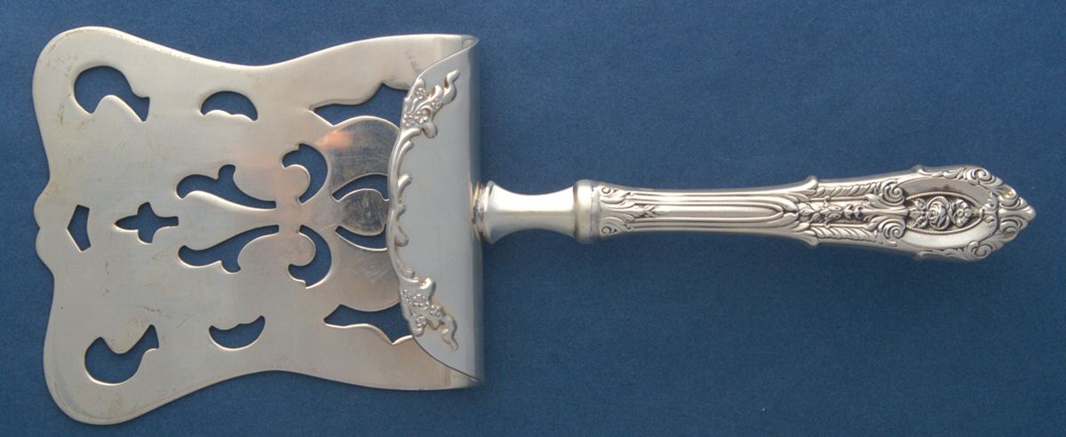 Rose Point (Sterling, 1934, No Monograms) Hollow Asparagus Server with Silverplate Hood by Wallace Silver-1