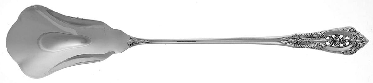 Rose Point (Sterling, 1934, No Monograms) Large Lettuce Serving Spoon by Wallace Silver-1