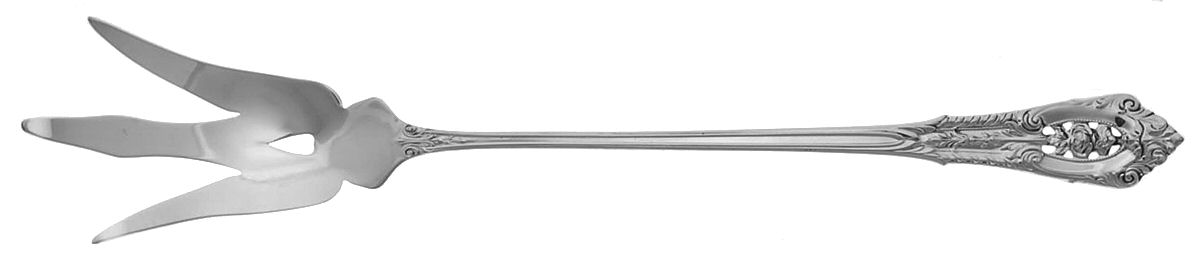 Rose Point (Sterling, 1934, No Monograms) Large Lettuce Serving Fork by Wallace Silver-1