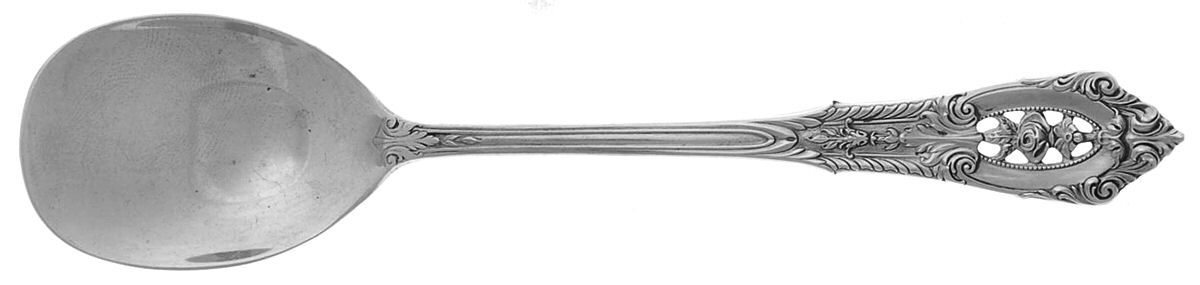 Rose Point (Sterling, 1934, No Monograms) Large Sherbet Spoon by Wallace Silver-1