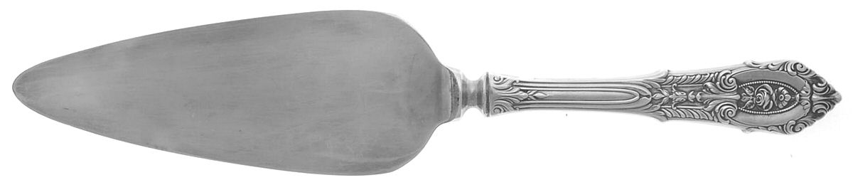 Rose Point (Sterling, 1934, No Monograms) Pie Server with Silverplate Blade by Wallace Silver-1