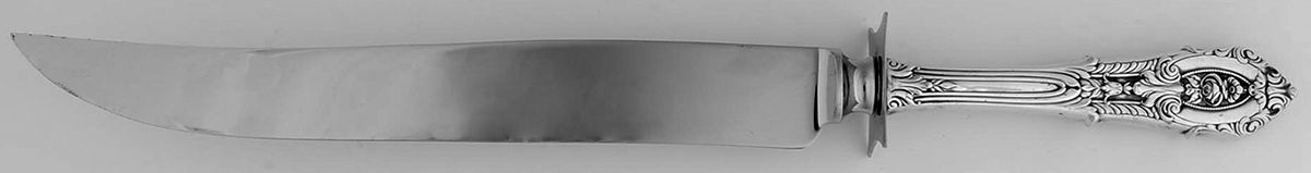 Rose Point (Sterling, 1934, No Monograms) Large Stainless Blade Roast Carving Knife by Wallace Silver-1