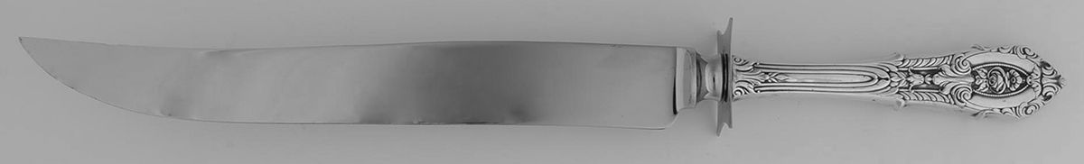 Rose Point (Sterling, 1934, No Monograms) Large Stainless Blade Roast Carving Knife by Wallace Silver-1