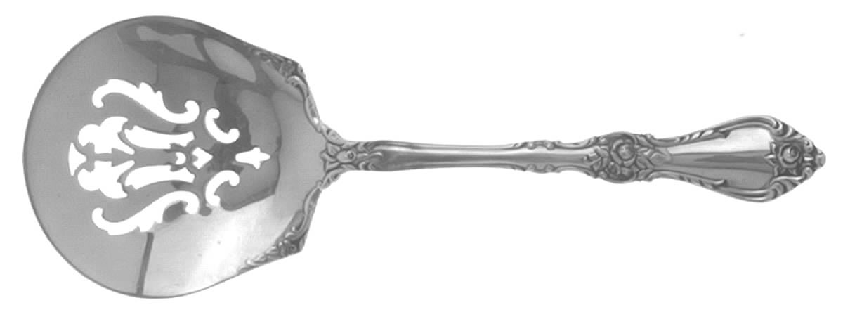 Royal Rose (Sterling, 1962) Solid Bon Bon Spoon with Pierced Bowl by Wallace Silver-1