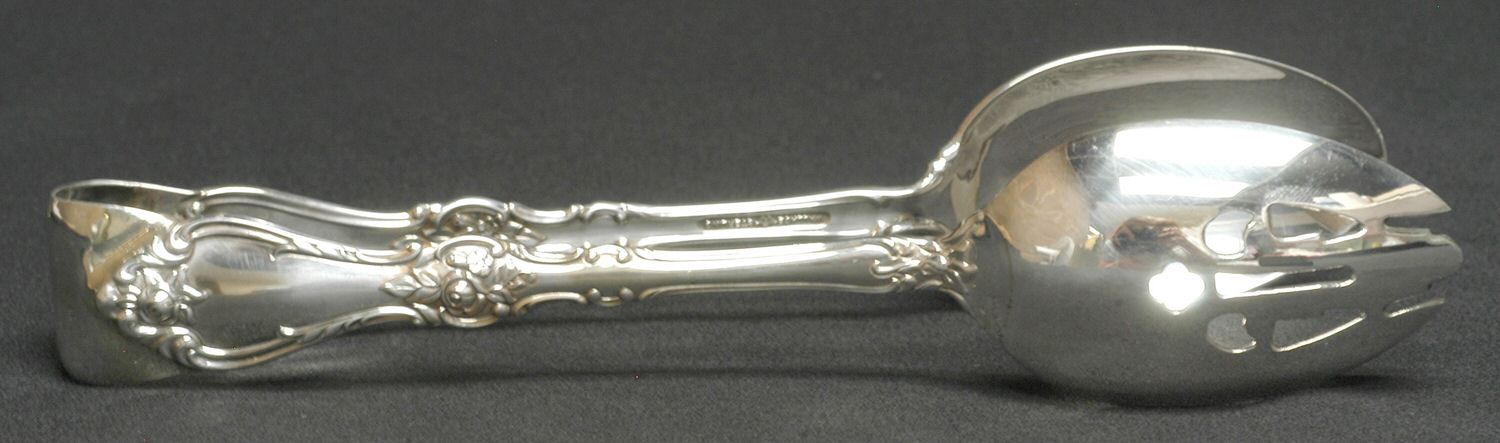 Royal Rose (Sterling, 1962) Salad Tongs Solid HC by Wallace Silver-1