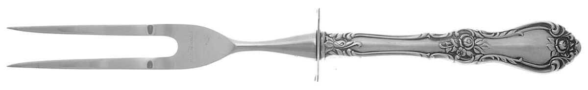 Royal Rose (Sterling, 1962) Small Steak Carving Fork with Stainless Prongs by Wallace Silver-1