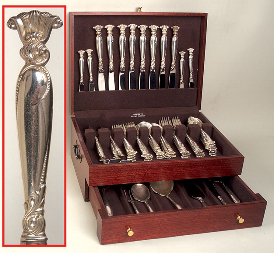 Romance of The Sea (Sterling, 1950) 56 Piece Set by Wallace Silver-1