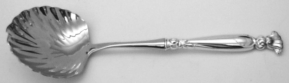 Romance of The Sea (Sterling, 1950) Casserole Spoon with Stainless Shell Bowl by Wallace Silver-1
