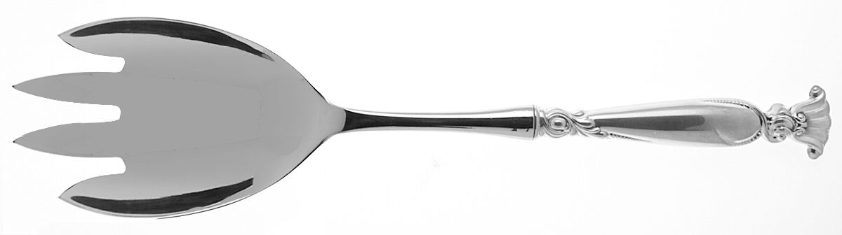 Romance of The Sea (Sterling, 1950) Salad Serving Fork with Stainless Prongs by Wallace Silver-1