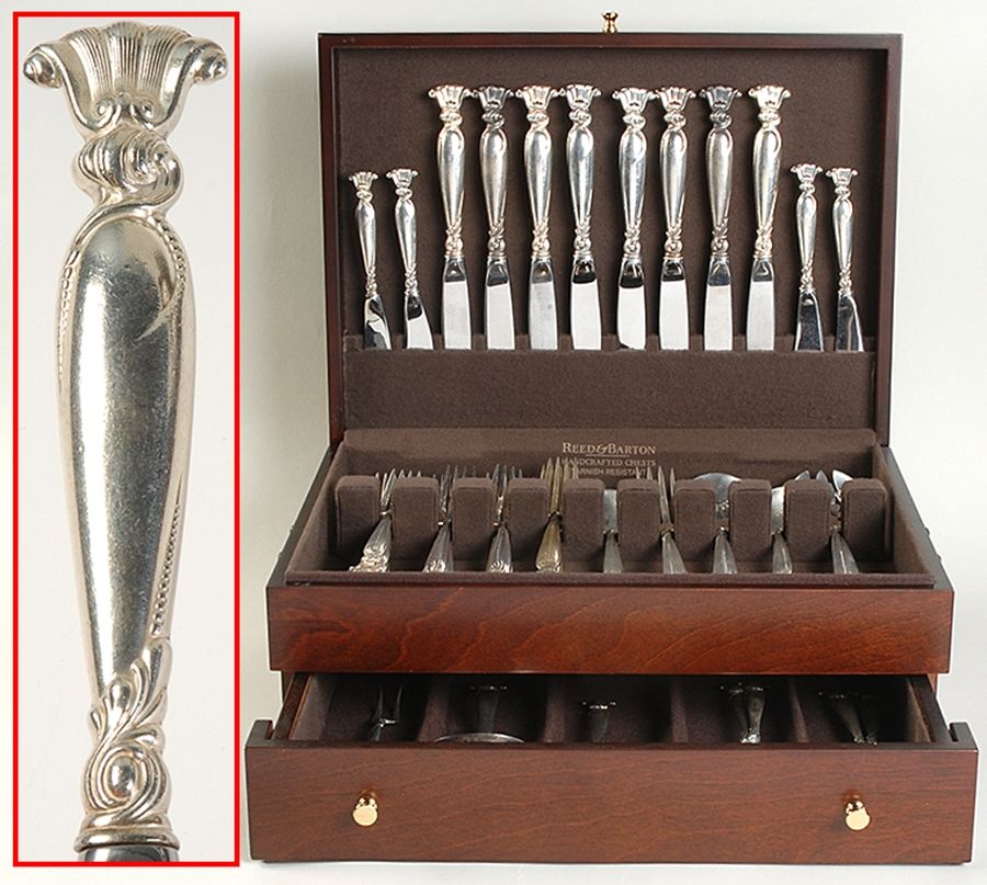 Romance of The Sea (Sterling, 1950) 54 Piece Set by Wallace Silver-1
