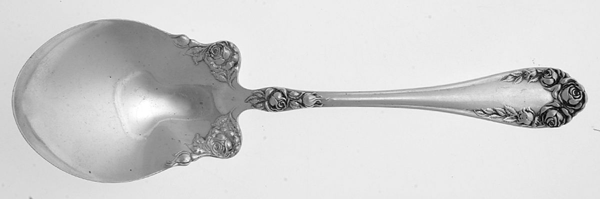Rose (Sterling, 1898-1888) Solid Salad Serving Spoon by Wallace Silver-1