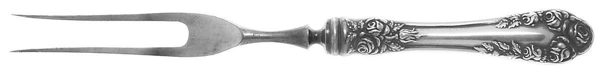 Rose (Sterling, 1898-1888) Small Steak Carving Fork with Stainless Prongs by Wallace Silver-1