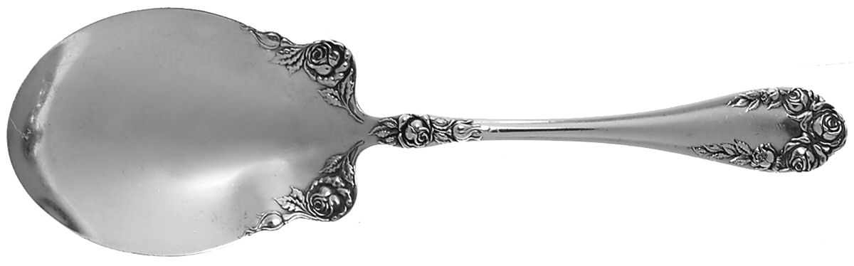 Rose (Sterling, 1898-1888) Large Solid Berry/Casserole Spoon by Wallace Silver-1