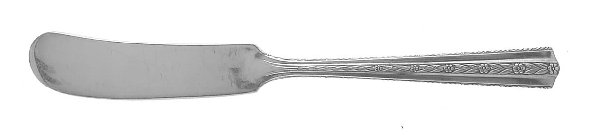 Roseanne (Silverplate, 1938) Flat Handle Butter Spreader by Wallace Silver-1