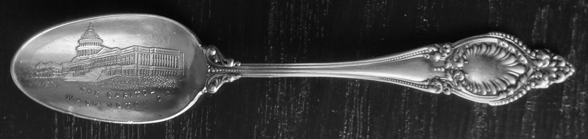 Sappho (Sterling, 1895) Souvenir Spoon (Five O'Clock) by Wallace Silver-1