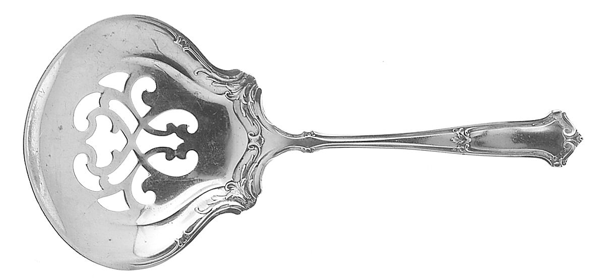 Saxon (Sterling, 1910) Solid Bon Bon Spoon with Pierced Bowl by Wallace Silver-1