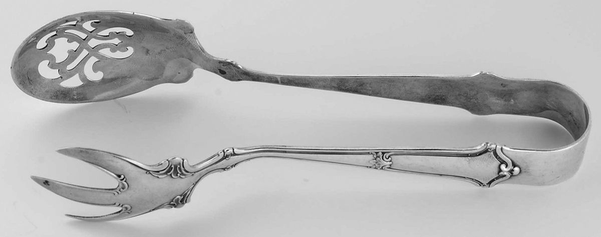 Saxon (Sterling, 1910) Large Ice Serving Tongs by Wallace Silver-1