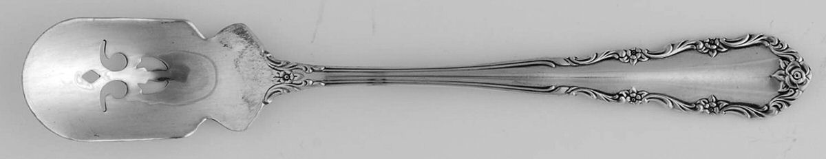 Shenandoah (Sterling, 1966) Short Handled Olive Spoon with Pierced Bowl by Wallace Silver-1