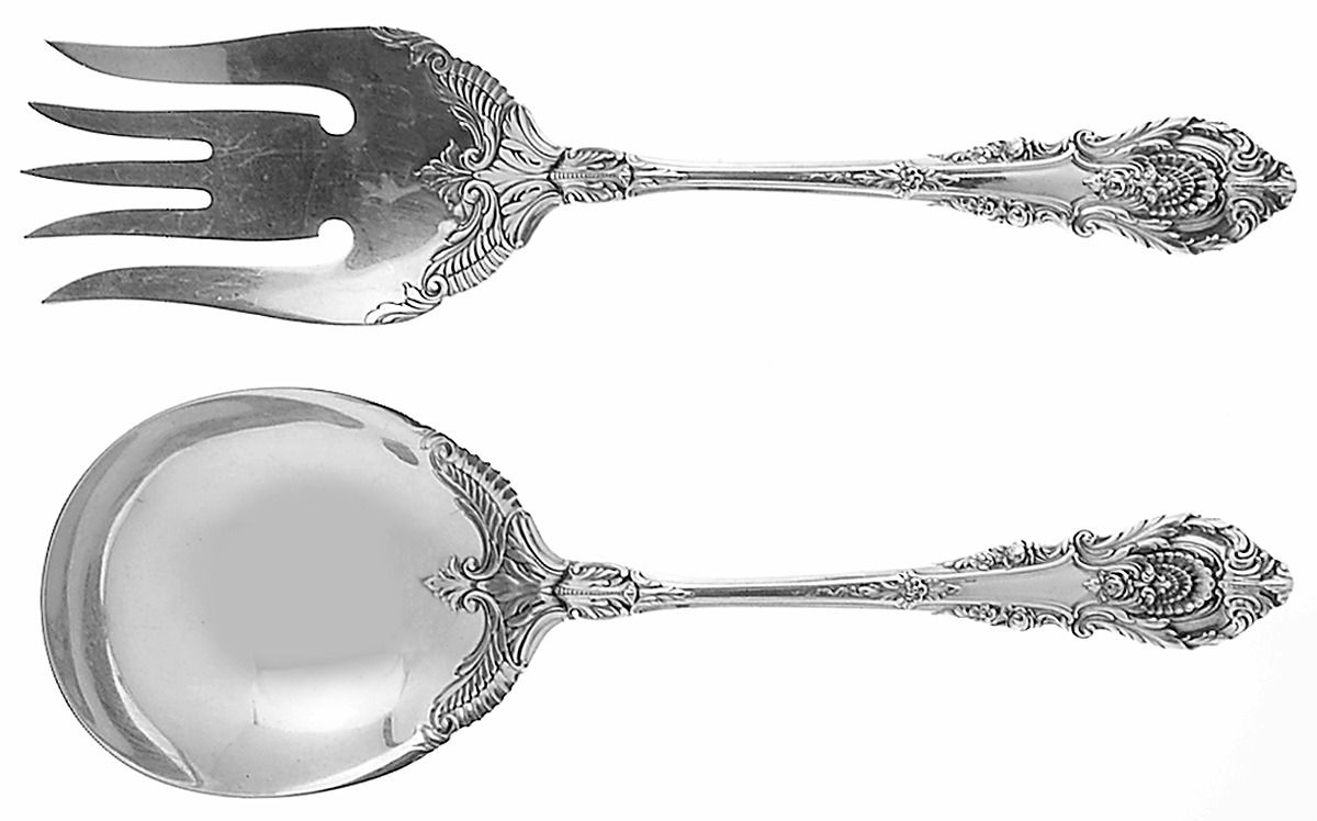 Sir Christopher (Sterling) (2 Pc) Solid Salad Set by Wallace Silver-1