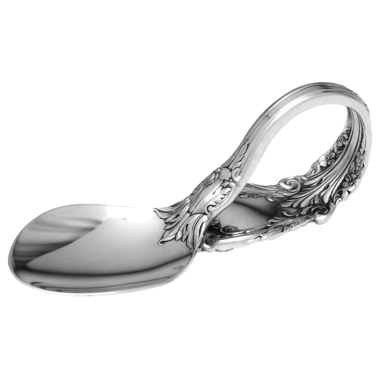 Sir Christopher (Sterling) Baby Spoon with Curved Handle HC by Wallace Silver-1