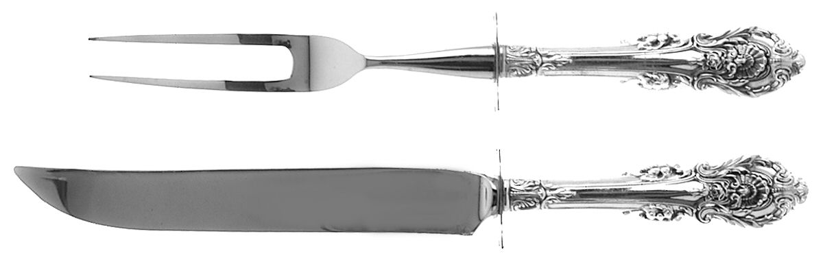 Sir Christopher (Sterling) Small Stainless Blade 2-Piece Steak Carving Set by Wallace Silver-1