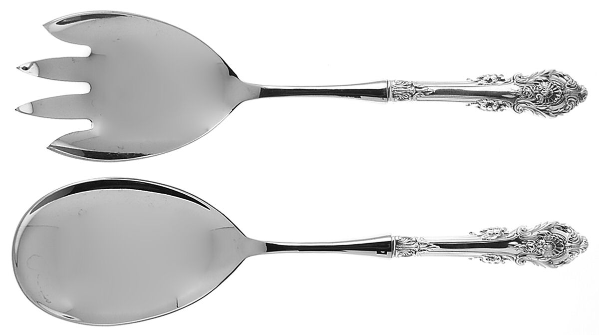 Sir Christopher (Sterling) 2 Pc Salad Set with Stainless Bowl by Wallace Silver-1
