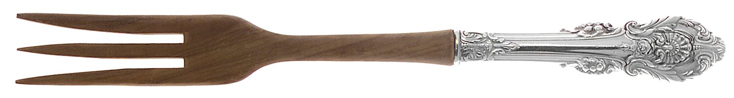 Sir Christopher (Sterling) Salad Serving Fork with Wooden Prongs by Wallace Silver-1