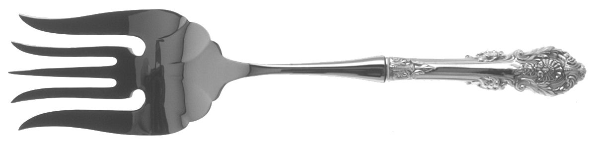 Sir Christopher (Sterling) Large Stainless-Tine Cold Meat Serving Fork by Wallace Silver-1
