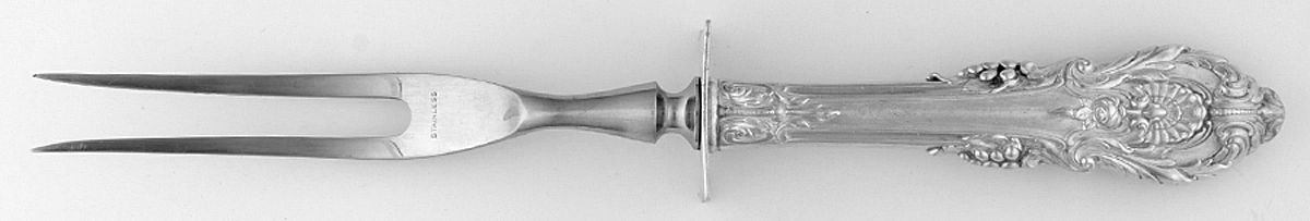 Sir Christopher (Sterling) Large Stainless-Prong Roast Carving Fork by Wallace Silver-1