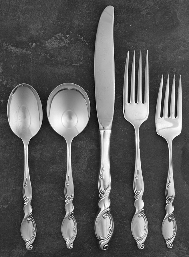 Silver Swirl (Sterling) 5 Piece Place Size Setting by Wallace Silver-1