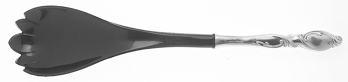 Silver Swirl (Sterling) Salad Serving Fork with Plastic Prongs by Wallace Silver-1